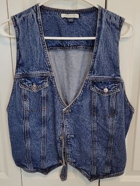 American Eagle Outfitters Blue Denim Vest
